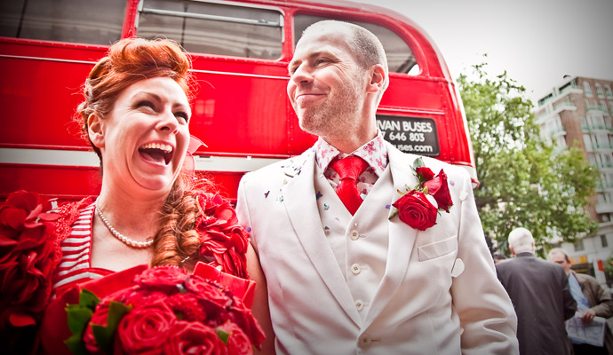 funky routemaster marylebone wedding photography