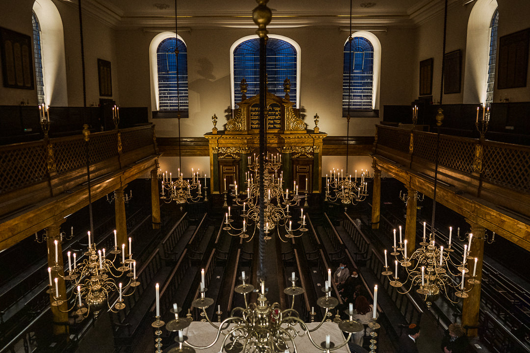 a view from above of Bevis Marks Synagogue in Londons Aldgate