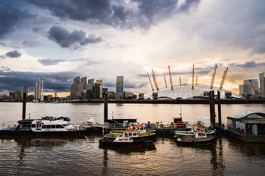 the view from trinity buoy wharf on the thames in London